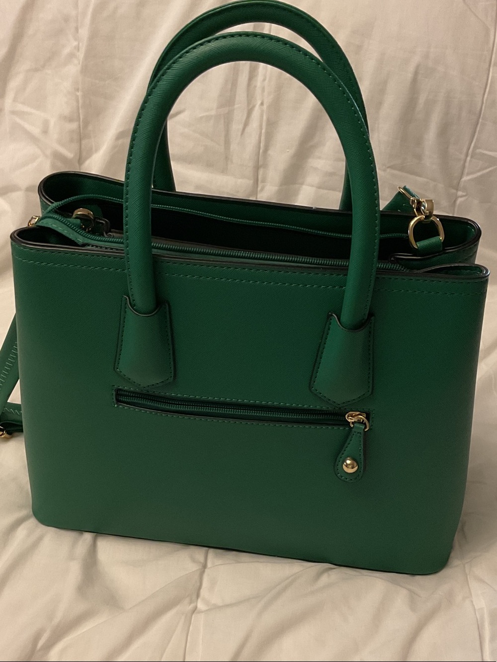 Prada Emerald Green Saffiano Leather Satchel with Gold Hardware - Picture 5 of 5